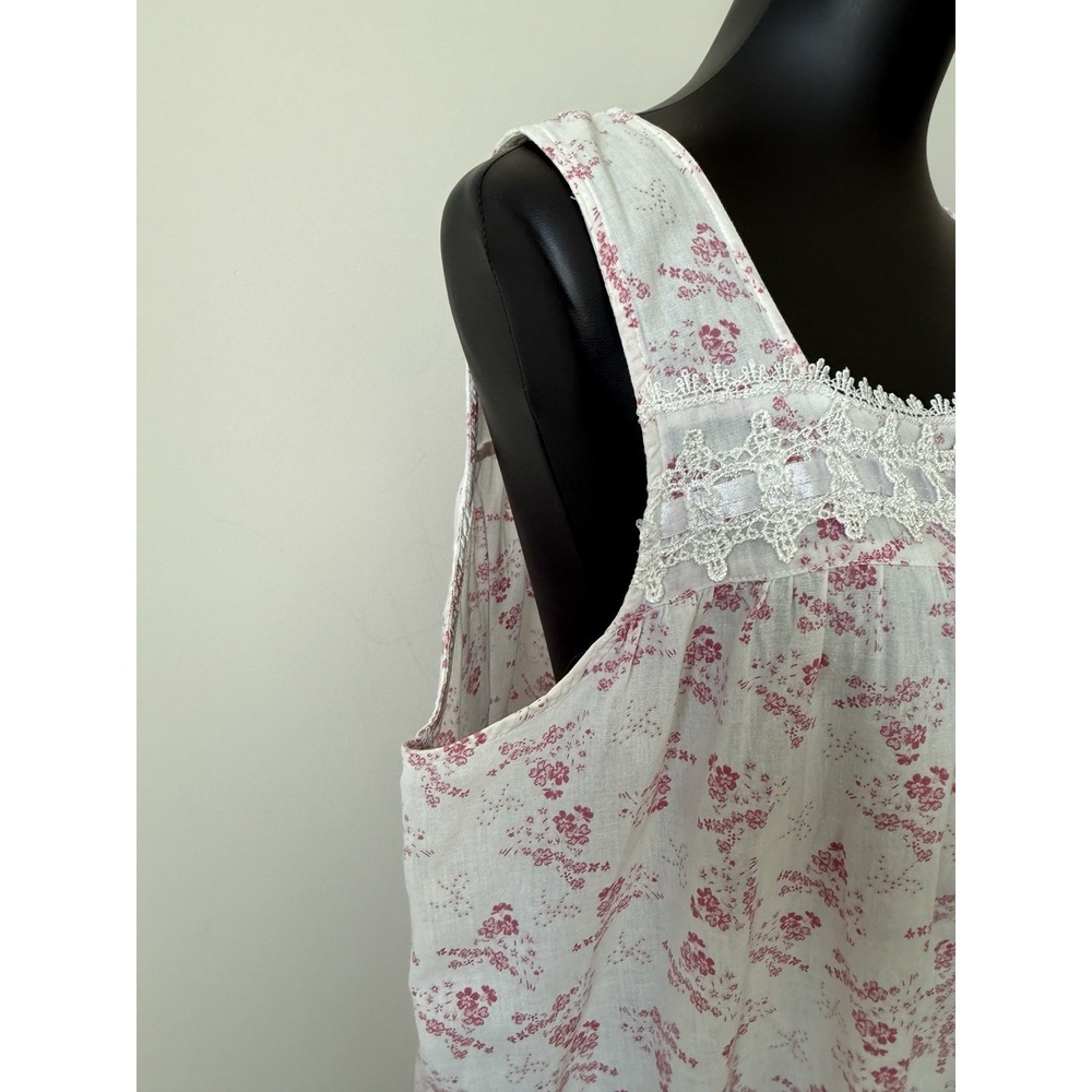 Hillary & Hanson Intimates Women's L Gown Lace Detail Pink Floral Dainty EUC - Picture 6 of 11